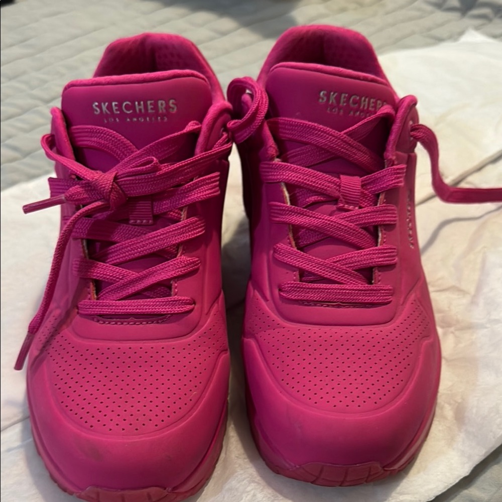Skechers Pink Athletic Sneakers Breathable Mesh